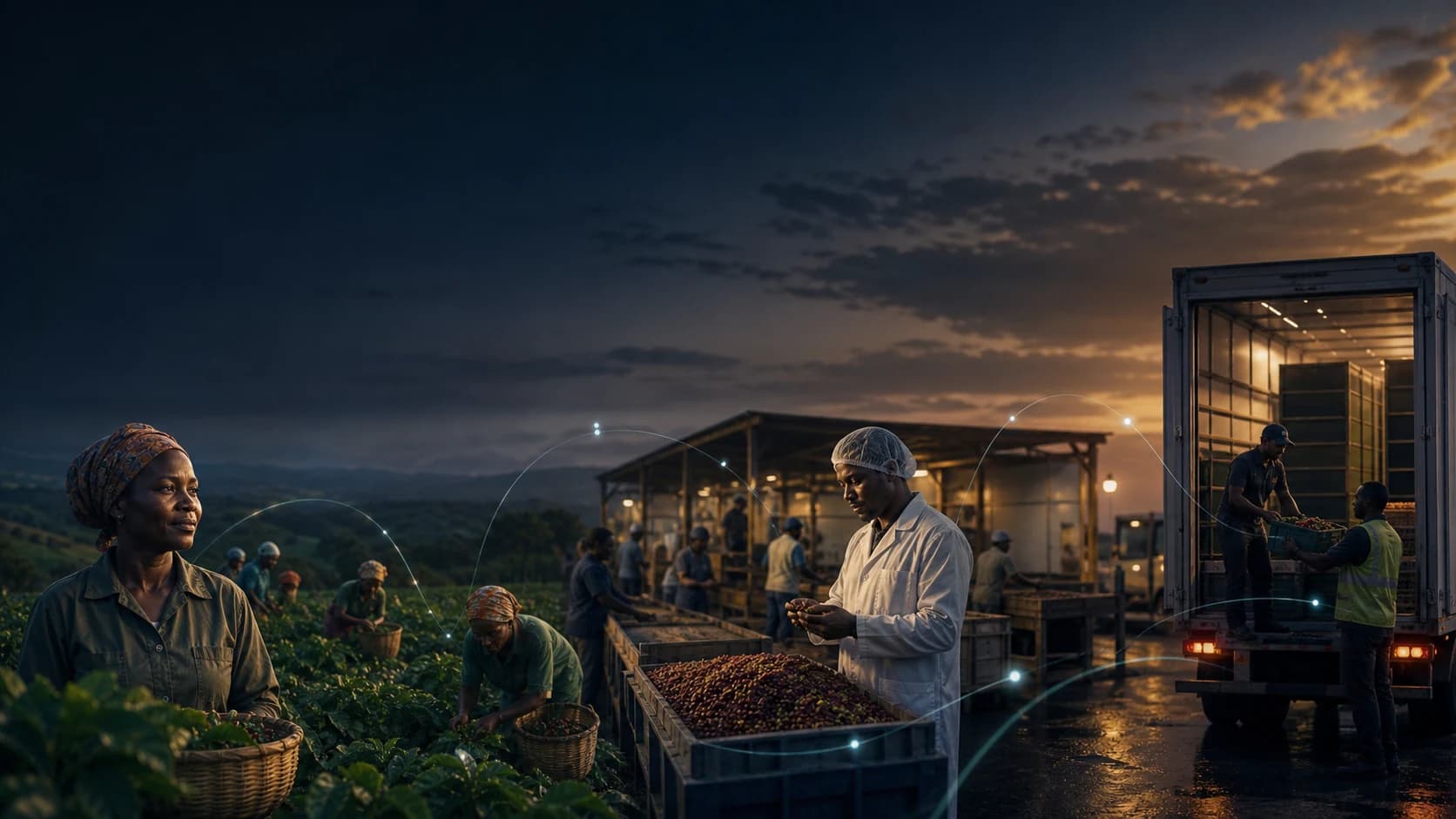 Production agricole, inspection et logistique reliées par un discret fil de données de confiance